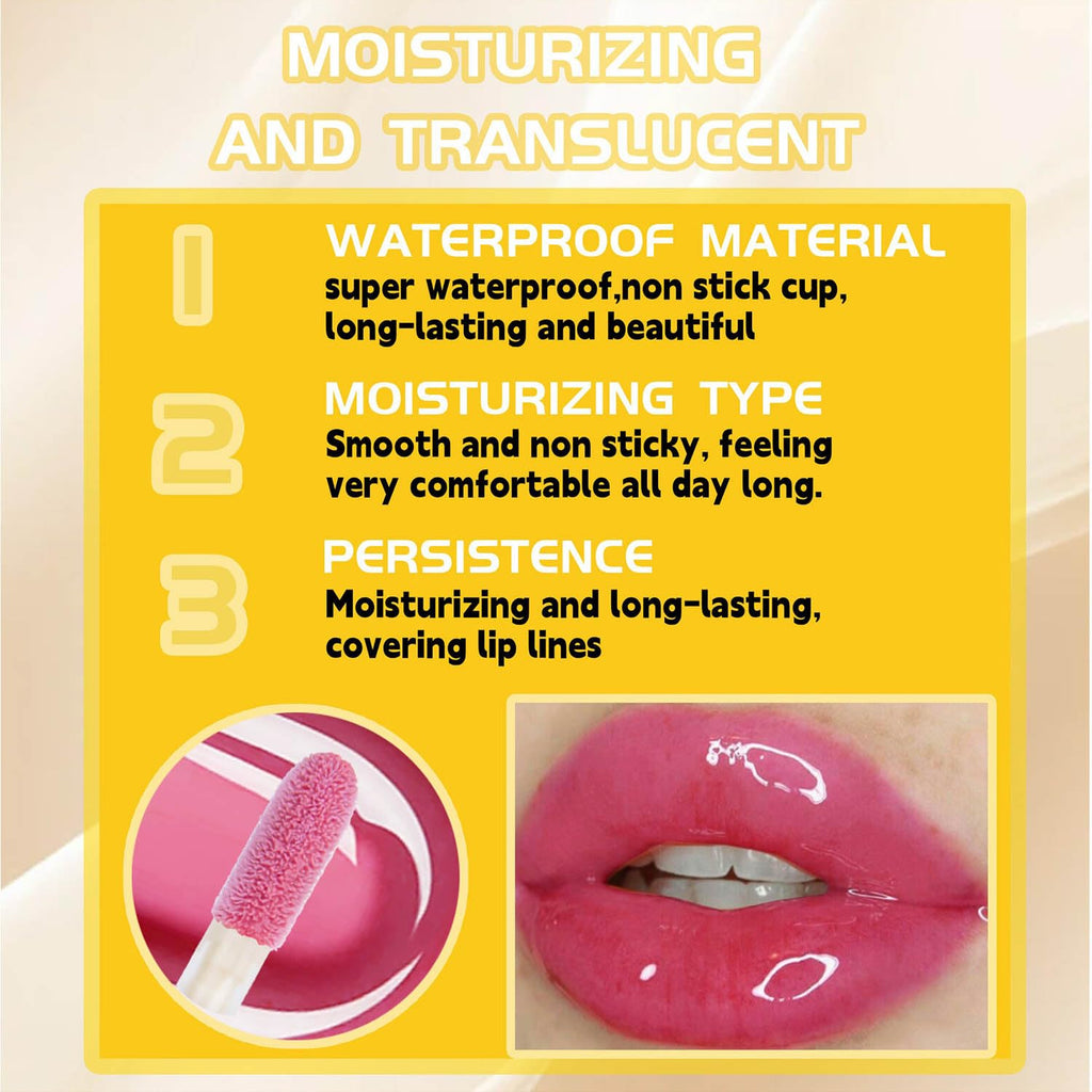 Metfdlaig Super Lustrous Lip Oil, Non-Sticky, Hydrating, Hypoallergenic, Waterproof, High Shine Finish (06# Deep Berry)