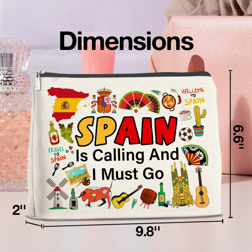 UPNEGE Spain Travel Gifts Makeup Bag - Spain Lover Cosmetic Bag Zipper Pouch