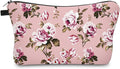 Aiphamy Cute Travel Makeup Bag Cosmetic Bag Small Pouch Gift for Women (Flowers Blush Pink)