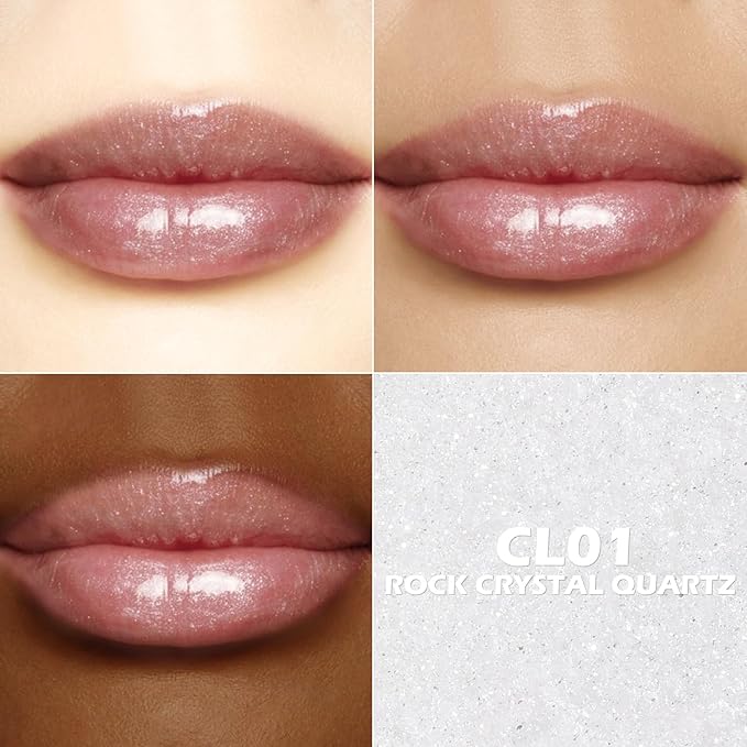 FOCALLURE Pearl Shimmery Lipstick, Moisturizing & Non-Drying, High Pigment Long Lasting Lip Color, Sparkly Shine Finish, Independence Day Gift, Rock Crystal Quartz