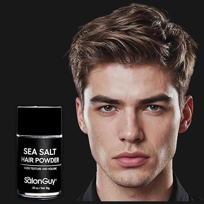THESALONGUY Sea Salt Hair Texture Powder for Men & Women – Volumizing & Texturizing Styling Powder, Matte Finish, Root Lift & Beachy Waves, Lightweight Flexible Hold, Talc-Free,.35 oz / 10g