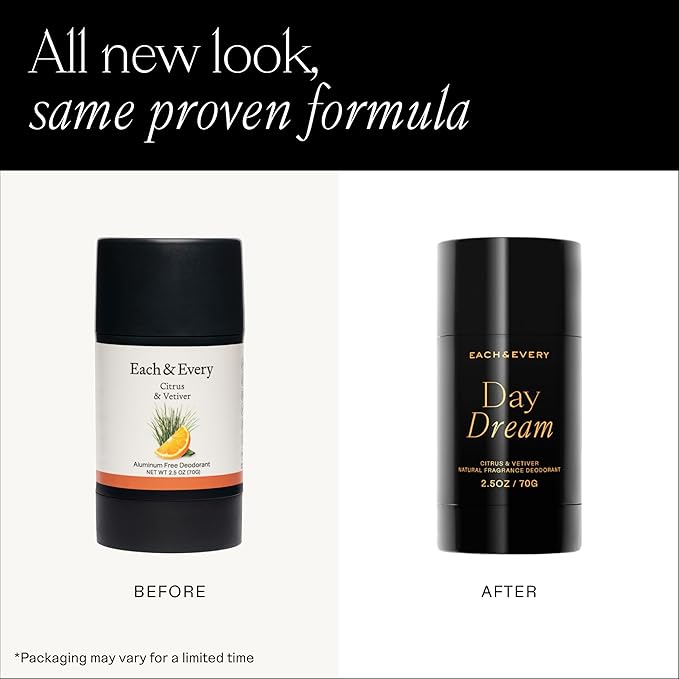 Each & Every Natural Deodorant, EWG Verified & Vegan (2.5oz)