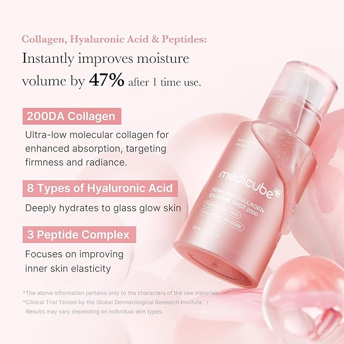 medicube Exosome Shot PDRN Pink Collagen 2,000 PPM Spicule Facial Serum