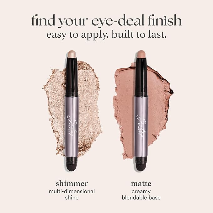 Julep Eyeshadow 101 Cream-to-Powder Waterproof Eyeshadow Stick – Snowfall Matte – Long-Lasting, Buildable, Crease-Proof, Cruelty Free, Matte Finish with Built-In Smudger