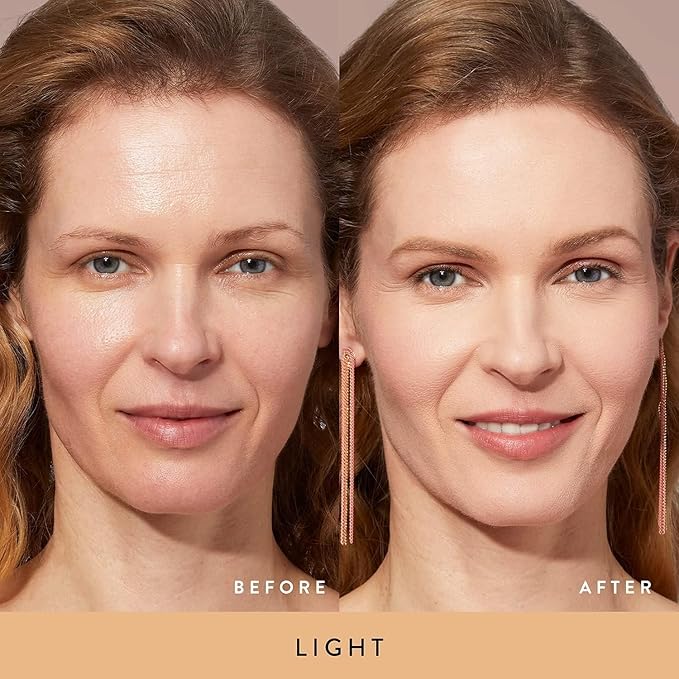 LAURA GELLER NEW YORK Baked Double Take Powder Foundation – Longwear Buildable Medium to Full Coverage – Matte Finish – Non-Caking Formula– Handmade in Italy – Mature & Sensitive Skin – Light