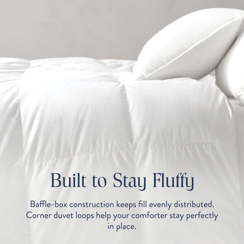 Brooklinen All Season Luxury Down Comforter, 100% Natural Canadian Duck Down Duvet Insert - 700 Fill Power, 100% Cotton Shell, Baffle Box Construction, King/Cali King Size Comforter