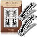 Kanprincess Rhinestone and Crystal Hair Clips 2-Pack, Sparkly Barrettes & Elegant Bling Accessories for Women & Girls(Set21)
