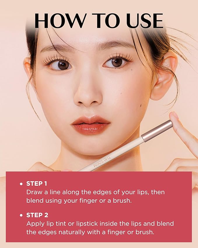 THESAEM Cover Perfection Lip Pencil - 02 Rosy Rose Pink - Slim 4mm Lip Liner for Overlip Correction - Korean Makeup Lip Contouring Pencil Easy Blending Formula, 0.04oz