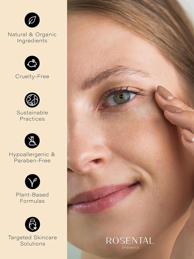 Rosental Organics Vitamin C Serum with Caffeine (30ml) - Hydrating Facial Serum - Against dark pigment spots and acne scars - Wrinkles - Brightening facial care - Natural Cosmetics - Made in Germany