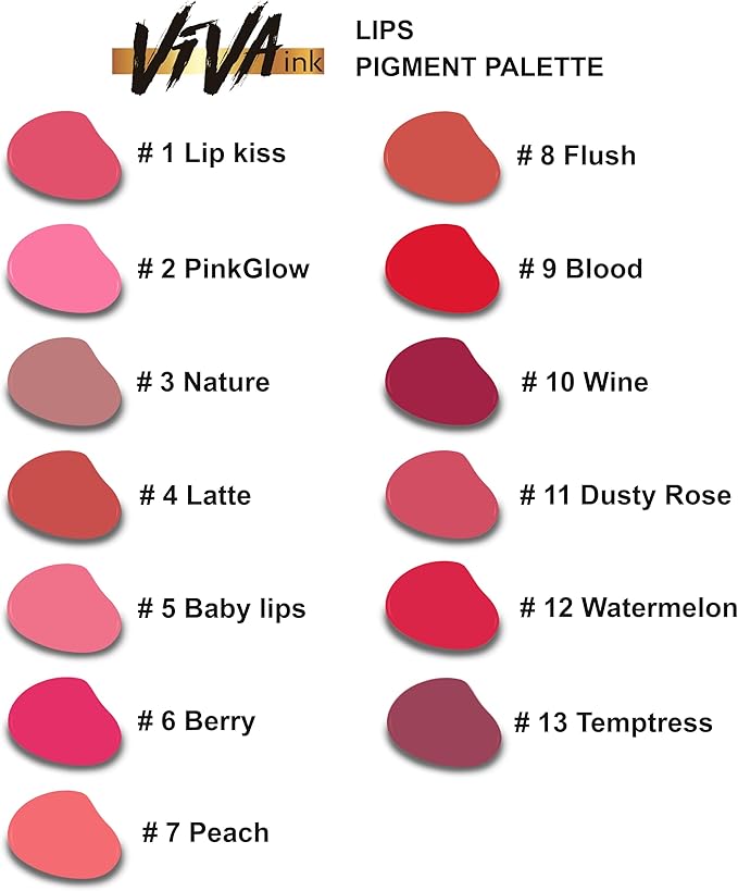 VIVA INK Lip Pigment – Permanent Lip Makeup – Microblading Ink for Durable and Colorful Lips – Long Lasting Color Lip Cosmetics (0.2 oz) (PinkGlow)