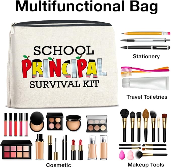 UPNEGE School Principal Gifts: Makeup Bag, Appreciation Gifts for Women, Survival Kit Zipper Pouch
