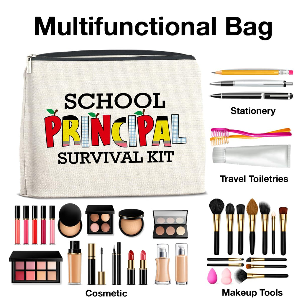 UPNEGE School Principal Gifts: Makeup Bag, Appreciation Gifts for Women, Survival Kit Zipper Pouch