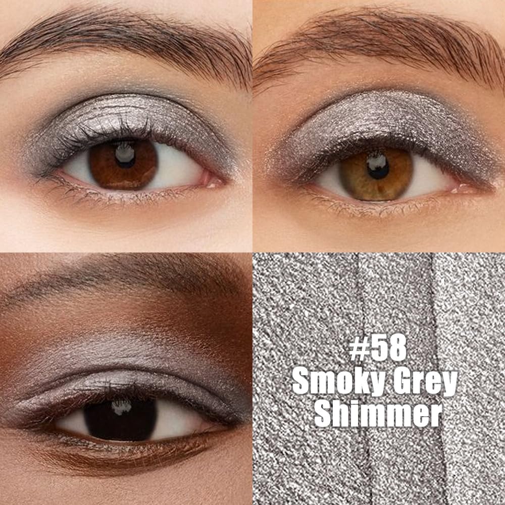 IATMOMOD Grey Shimmer Cream Eye Shadow Stick Makeup for Women, Grey Shimmer Eyeliner Pencil Eyeshadow Brightener Stick for Eyes, Waterproof Eyeshadow Applicator Blendable, sombras para ojos 58#
