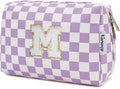 Narwey Graduation Gifts for Teen Girls Kids Tween, Initial Makeup Bag, Trendy Stuff 6-18 Years Old, Personalized Monogram Travel Cosmetic Bag, Birthday Teacher Bridesmaid Mom Gifts for Women (M)