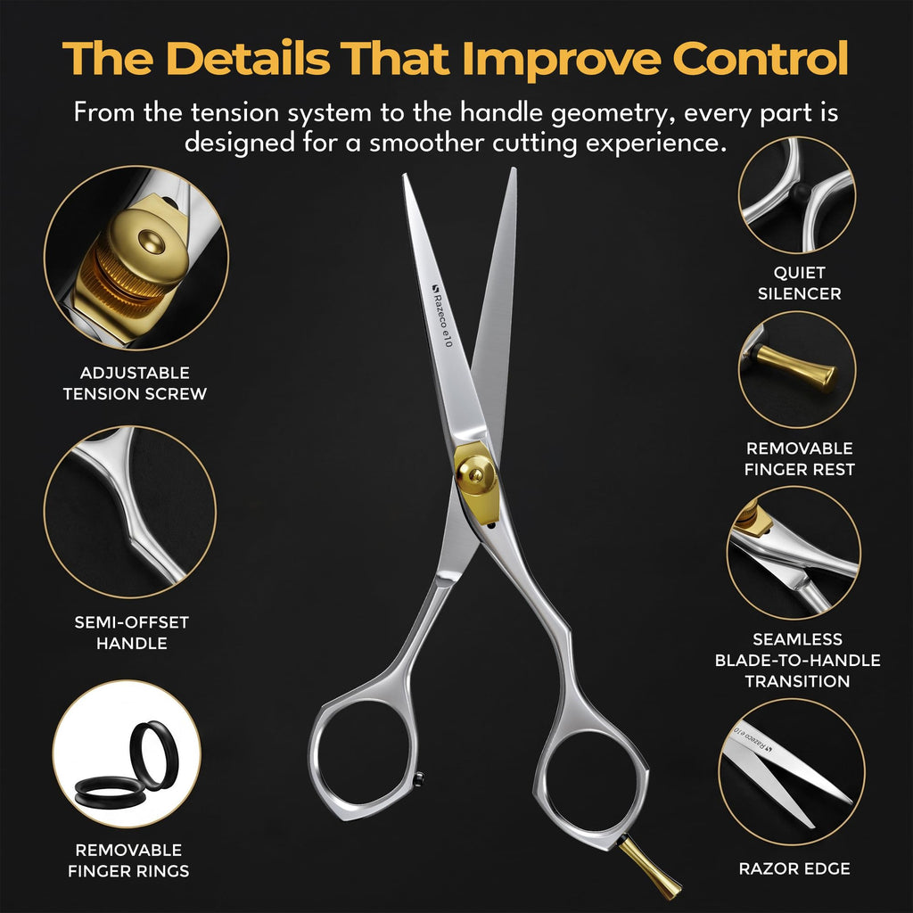 Suvorna 6.5" Hair Cutting Scissors for Professionals, Barbers - Hair Shears for Cutting, Trimming, Grooming, Precision - Extremely Sharp Razor Edge - Made With Japanese Stainless Steel for Men, Women.