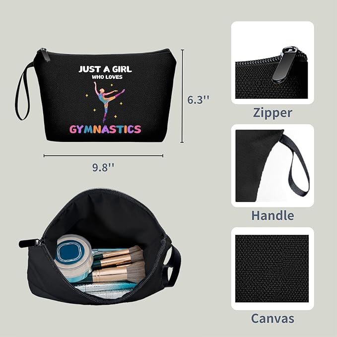 ARIOSEY Gymnastics Gifts for Girls, Zipper Makeup Bag Cosmetic Pouch