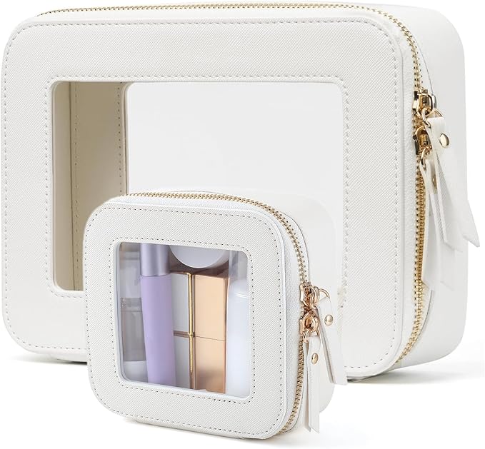 FASAOH Clear Makeup Bagswith Mini Cosmetic Bags,Travel Toiletry Bags for Women,Portable Cosmetic Bags Case, Transparent Waterproof Cosmetic Organizer Storage Bags for Women Men