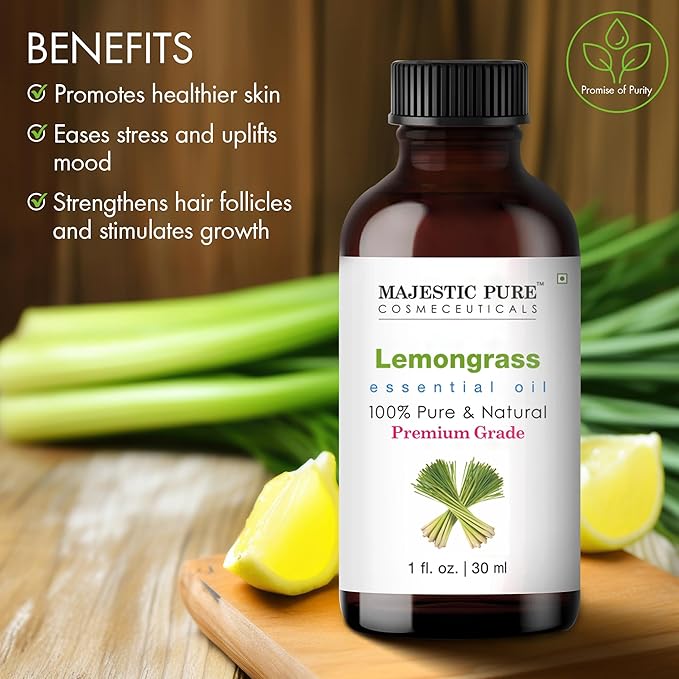 Majestic Pure Lemongrass Essential Oil for Diffuser - 1 Fl Oz