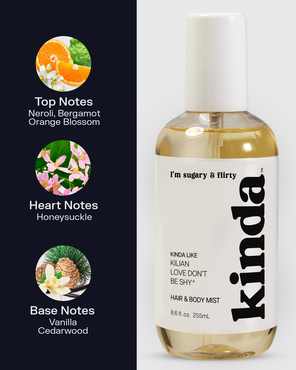 PB ParfumsBelcam KINDA I’m Sugary & Flirty Hair & Body Mist – Our Version of Kilian Love Don’t Be Shy – Sweet Floral Scent with Neroli, Bergamot & Orange Blossom, Gifts for Women, 8.6 fl.oz