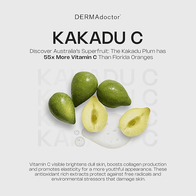 DERMAdoctor Kakadu C 20% Vitamin C Serum for Face, Ferulic Acid, 1 fl oz