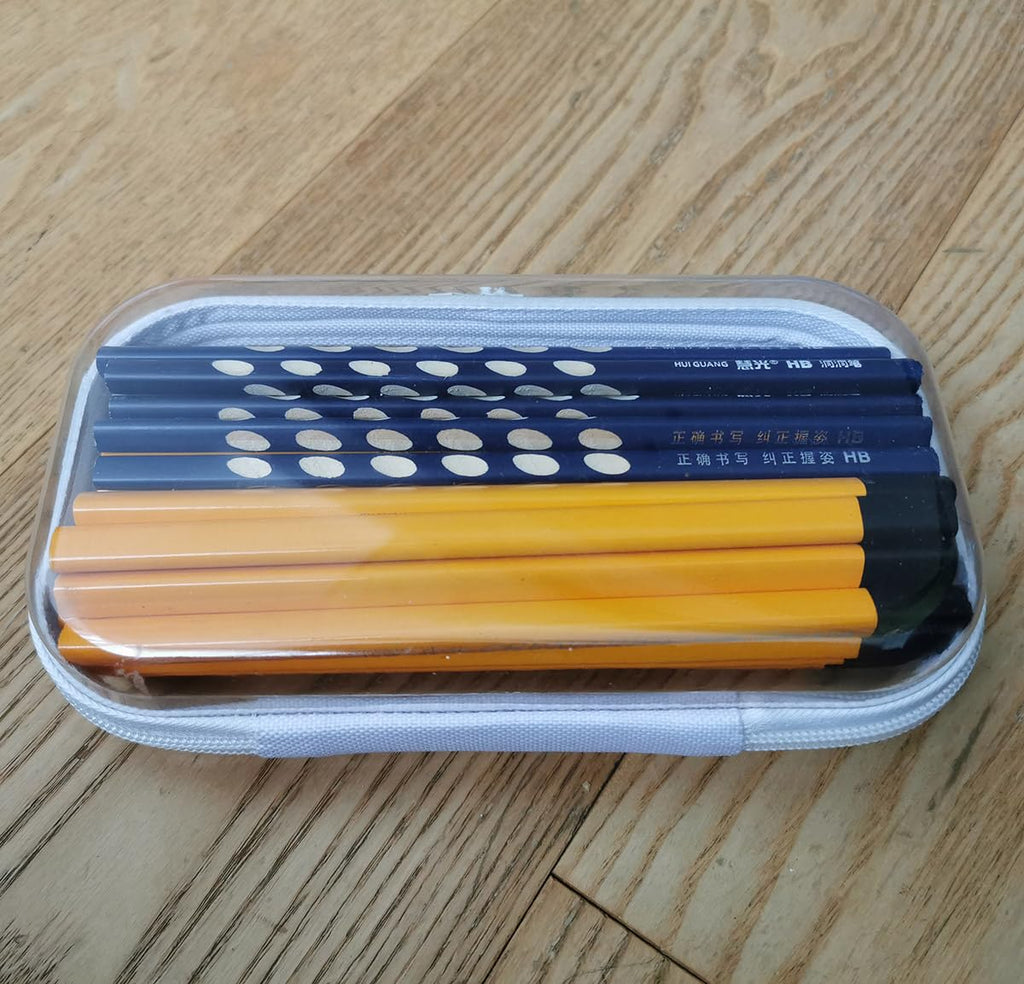 Clear Hard Shell Zipper Case Upgraded Thicker Transparent Pencil Case Toiletry Pouch, Clear Zipper Pouches Hard Shell Travel Organizer, Cosmetic Bag, Lidded Storage Bins Playroom Toy Bin (SS)