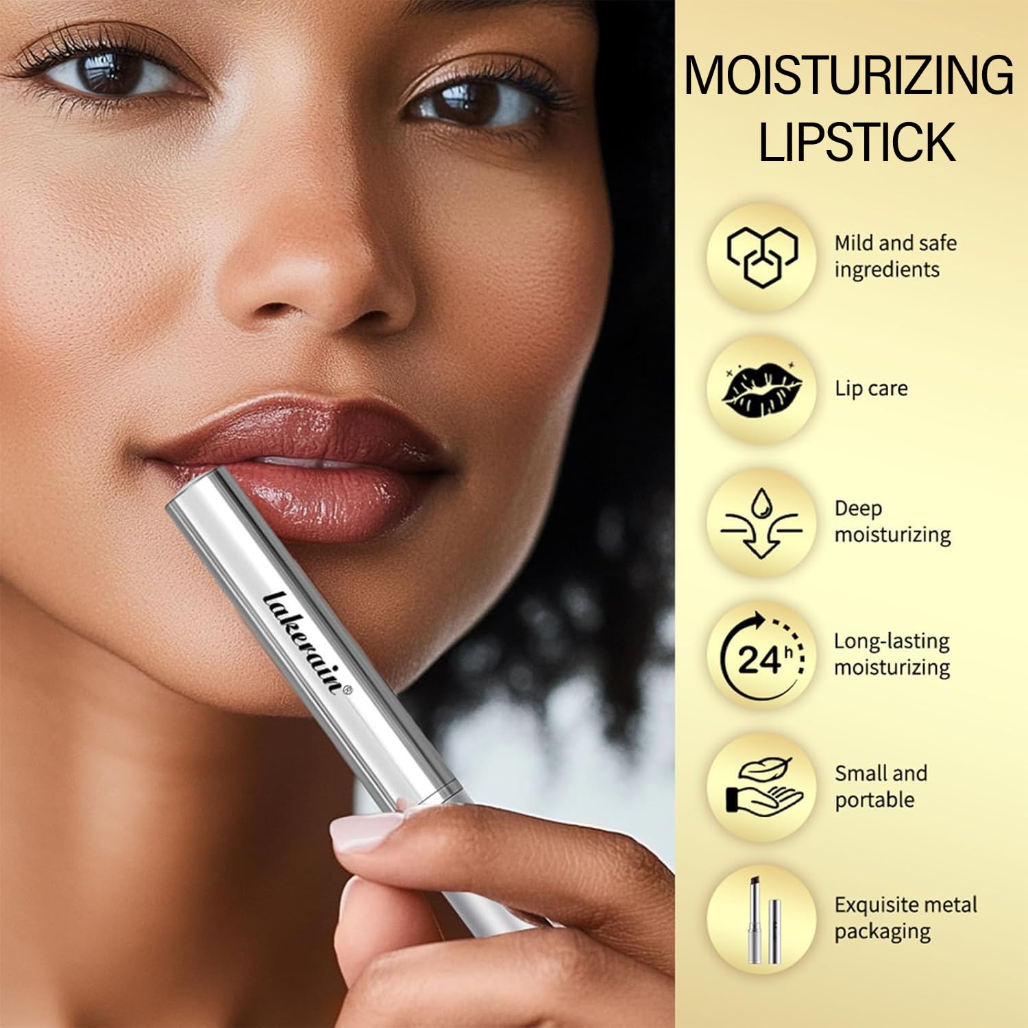 2Pcs Black and Pink Moisturizing Honey Noir Lipstick for All Skin Tones