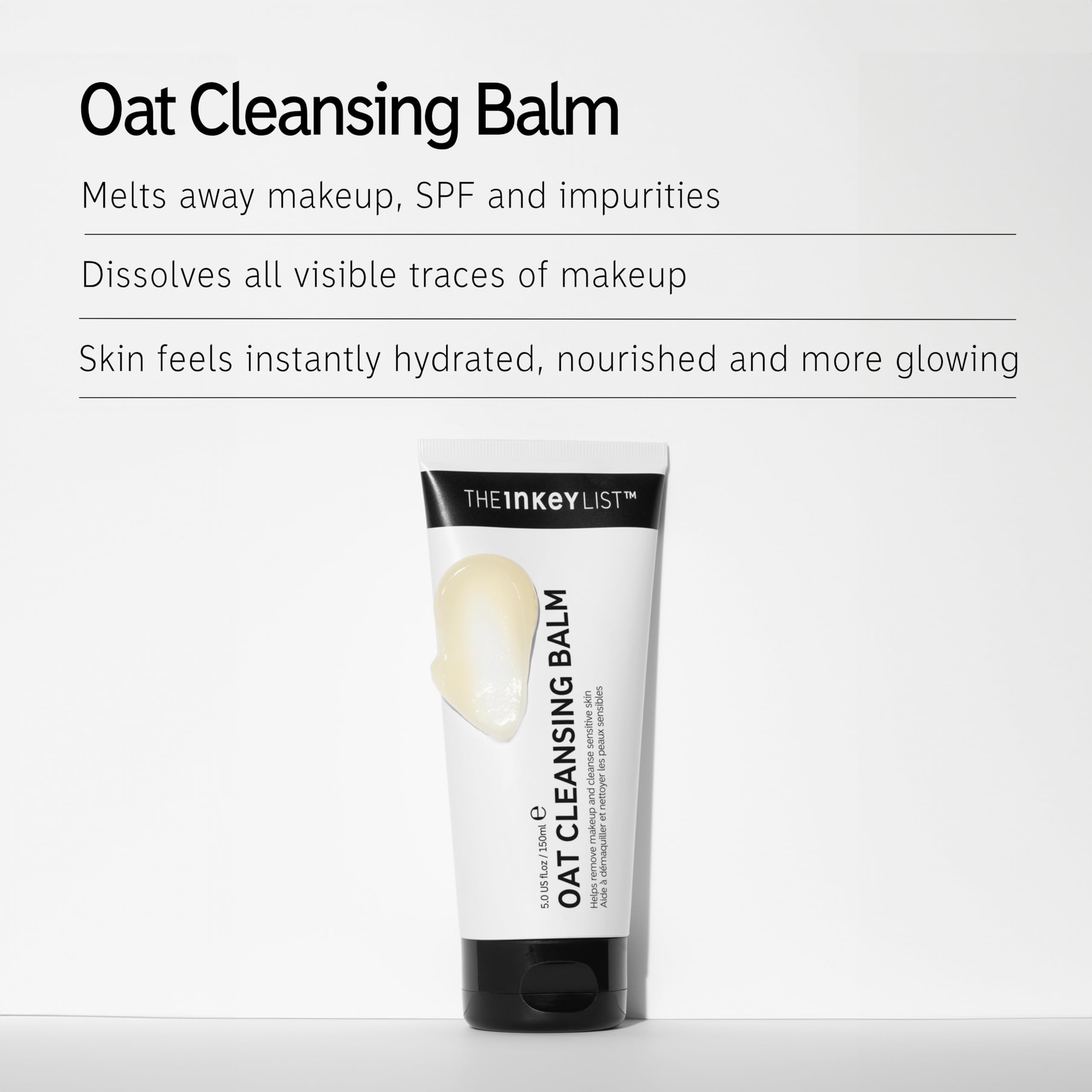 The INKEY List Oat Cleansing Balm 5 Fl Oz/150ml, Dissolves Makeup, Nourishing Skincare, Gentle Cleanser, Vegan Friendly, Suitable For All Skin Types