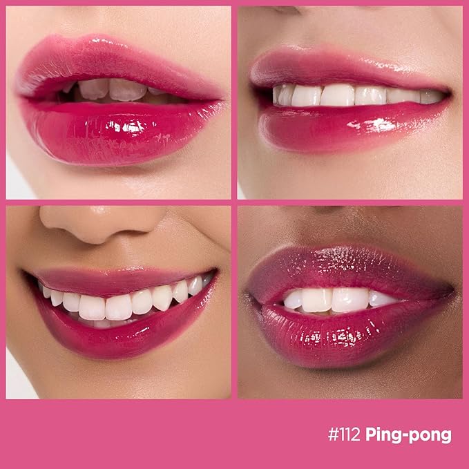 Laka Fruity Glam Tint | Glowing Korean Lip Tint with Hydrating Lightweight Texture | Buildable Color, Non-Sticky High Shine Gloss | K-Beauty Korean Makeup | #112 Pong, 0.15oz