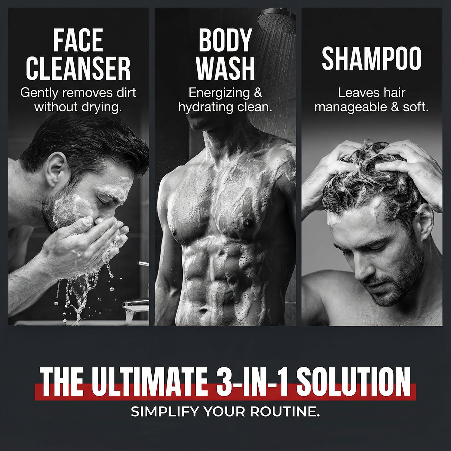 Dead Sea Collection Sandalwood Men’s Body Wash – 3 in 1 Body Wash for Men for Hair, Face & Body – Moisturizing Shower Gel with Dead Sea Minerals – Pack of 2 (33.8 fl oz each)