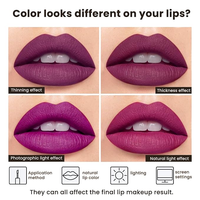 ilembane Plum Berry Matte Liquid Lipstick Long Lasting - Purple Potion