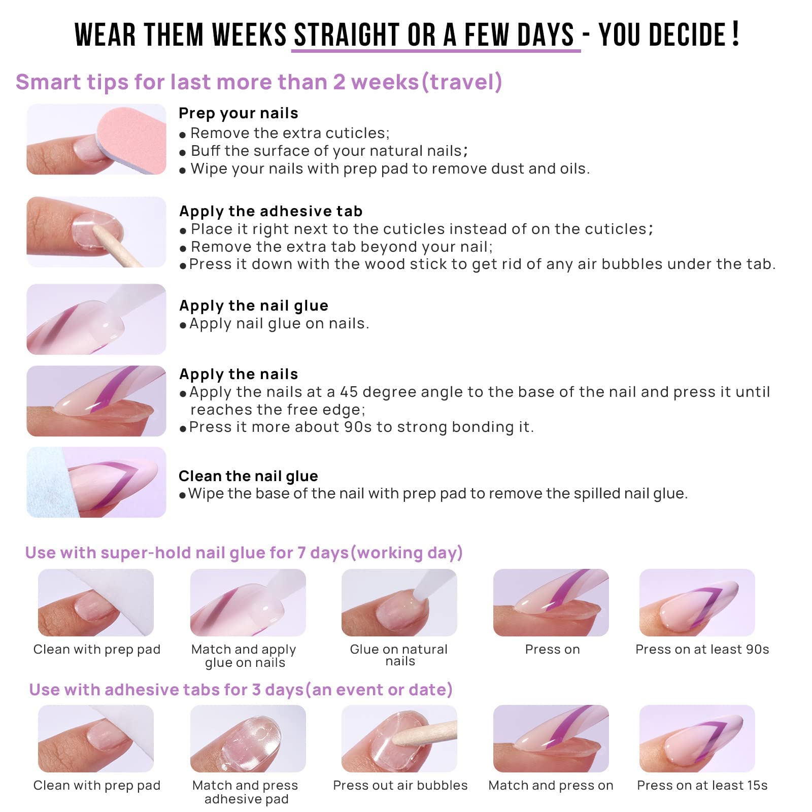 BTArtbox Press On Nails, Nudies, Short Almond, Short Nude Chrome, 32Ct