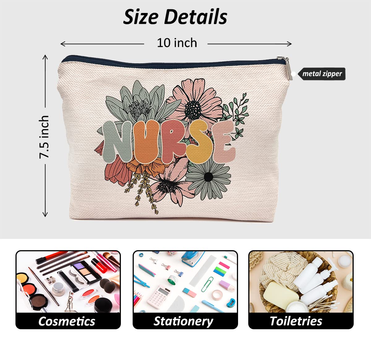 IWXYI Nurse Accessories For Work,Nurse Zipper Pouch,Nurse Gifts For Women,Nurse Makeup Bag Case Bags Zipper Pouch Travel Toiletry Gifts For Women Nurse,Nurse Gift,Nurses Day Gift