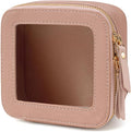 FFpaw Clear Makeup Bag Small, Mini Cosmetic Bag for Purse Clear Makeup Pouch Purse Organizer with Zipper TSA Approved Travel Toiletry Bag Car Organizer Essentials for Women Men (Mini Dark Pink)