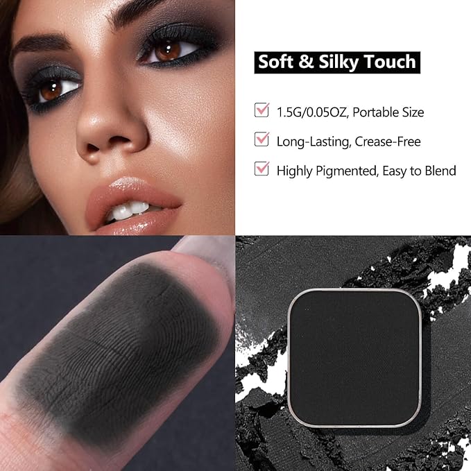 Fillwie Eyeshadow Trio, Matte & Shimmer, Single Pan for Magnetic Palettes