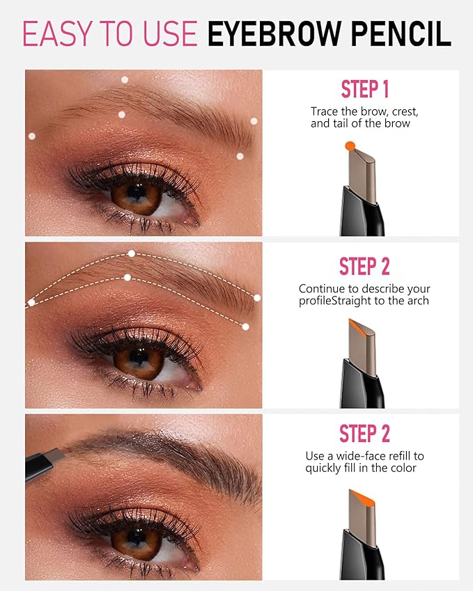 Yfulfill Eye Brow Pencils for Women - Waterproof Brown Eyebrow Pencil with Brush, Filler for Blondes