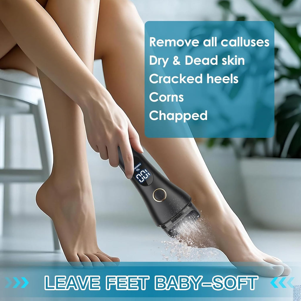 2 Pack Electric Foot File Callus Remover for Feet - Larger Grinding Head&3Speed, Pedicure Kit Foot Scrubber Dead Skin Callus Remover, Foot Care Kit Pedicure Tools for Callus Hardskin Dry Cracks