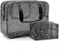 Yaopeing 2Pcs PVC Clear Makeup Bag Cosmetic Case Travel Toiletry Bags
