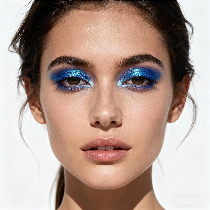 Hyesamyo Blue Eyeshadow Stick - Long Lasting Waterproof Matte & Shimmer Cream Eyeshadow Pencil - Easy Blend Soft Glide Makeup Kit for Women - Travel-Friendly Eye Shadow for Beginners & Pros (18#)