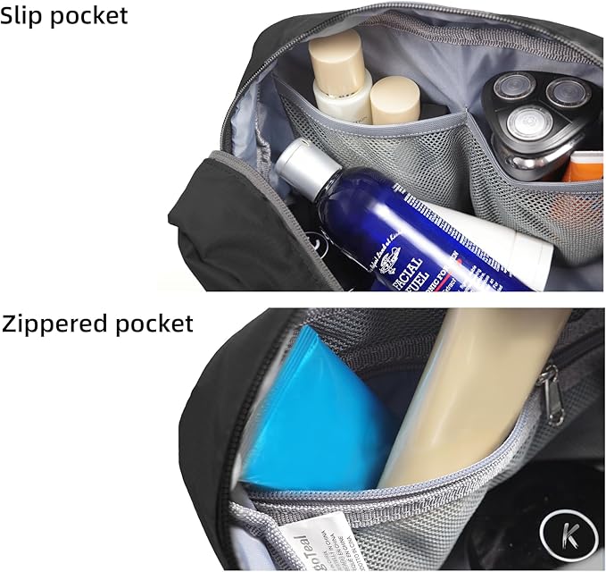 kalgoTeal Travel Toiletry Bag 8L, Large Packing Cube with Waterproof TPU Wet/Dry Compartment