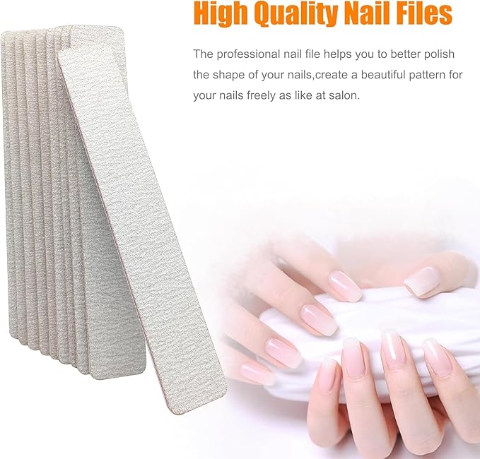 27pcs Double Sided Emery Board,80/80 Grit Nail Files for Acrylic Nails