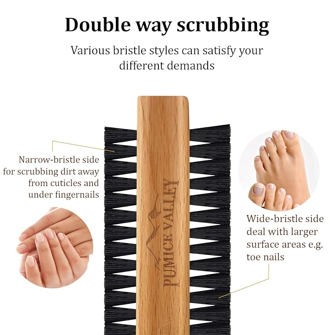 Wooden Cleaning Finger Nail Scrub Brush for Polishing Fingernails Toenails