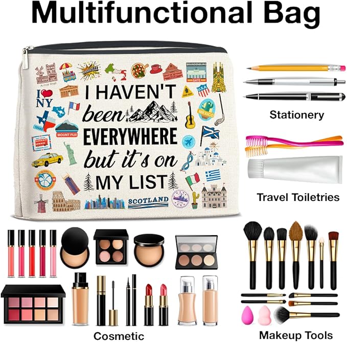 UPNEGE Travel Gifts Makeup Bag for Travelers Women Who Like to Travel