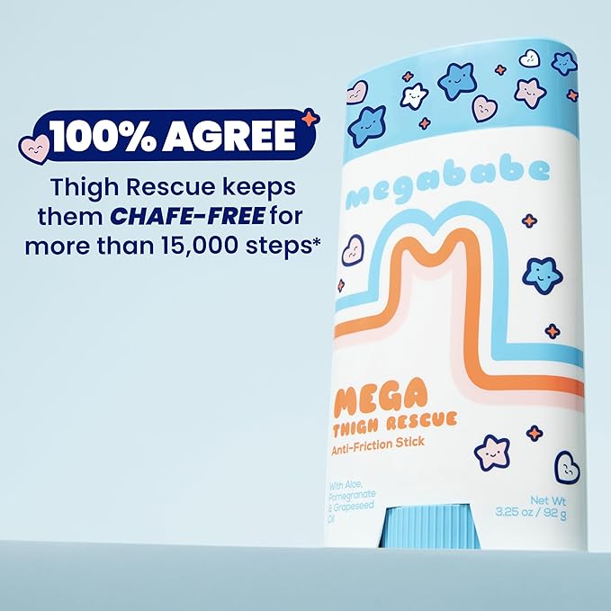 Megababe Mega Thigh Rescue, Jumbo Stick, Stops Chafe & Irritation, 3.25 oz