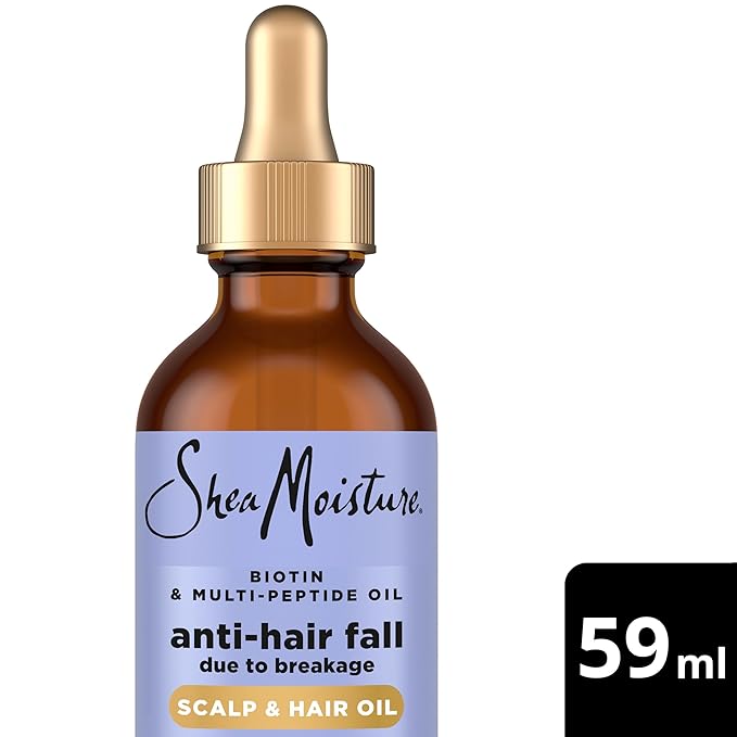 Shea Moisture Scalp & Hair Oil Anti-Hair Fall for Healthy Looking Hair and Moisturized Scalp, with Biotin & Multi-Peptide ScalpBoost Technology, 2 oz
