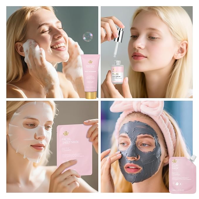 Gifts for Women, Birthday Gifts, 33 Pcs Rose Hydrating Face Skin Care Gifts Set, Bath & Body Spa Gifts Basket Set for Women, Beauty Care Kit, Makeup Bag, Face Serum, Christmas, Anniversary, Wife, Mom