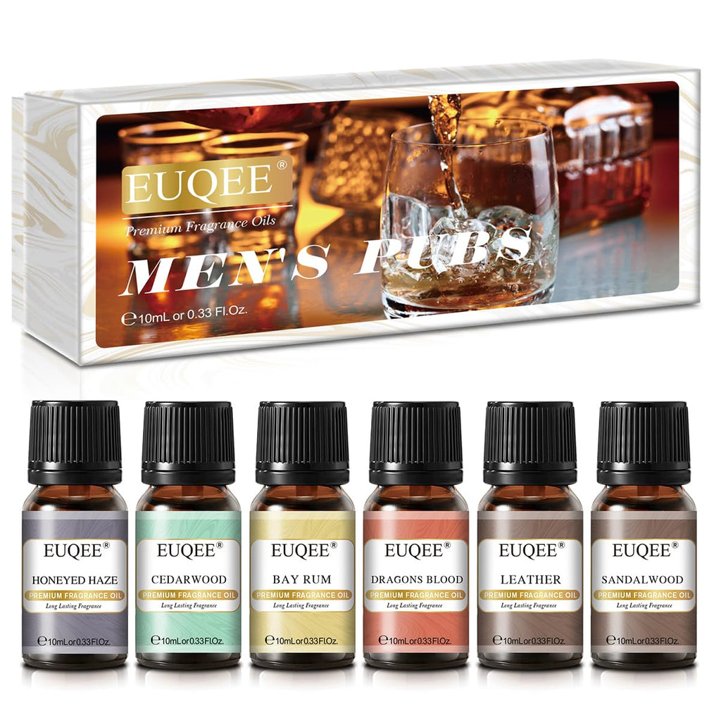 EUQEE 6PCS Men's Pubs Gift Set Premium Fragrance Oils for Men