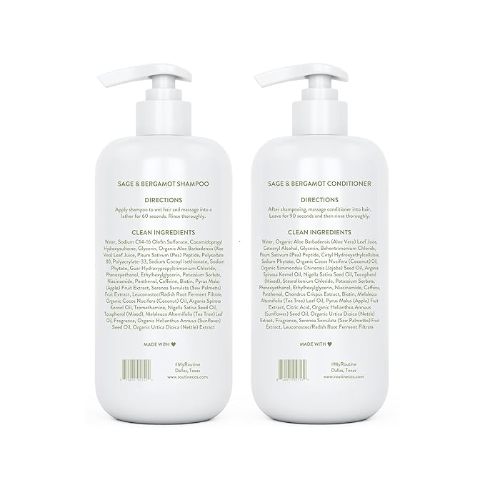 Routine Wellness Anti-Thinning Shampoo & Conditioner - Sage & Bergamot