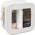 LETGO Small Clear Makeup Bag Travel Cosmetic Case Transparent Toiletry Bag,Portable Waterproof Sun Makeup Bag For Pool,Beach Toiletry Cosmetic Bag Beach Summer Vacation Essentials Bag(White, Mini)