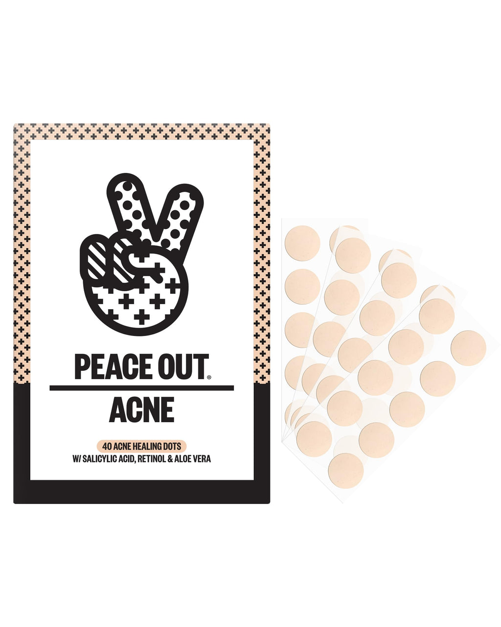 PEACE OUT Acne Healing Dots Hydrocolloid Pimple Patches (40 count)