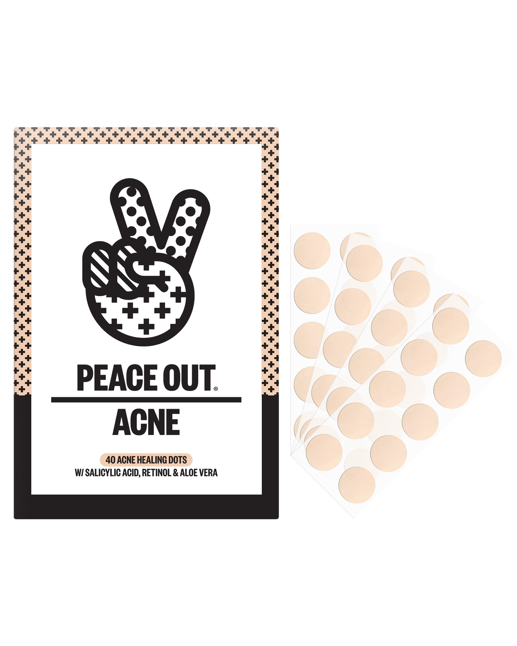PEACE OUT Acne Healing Dots Hydrocolloid Pimple Patches (40 count)